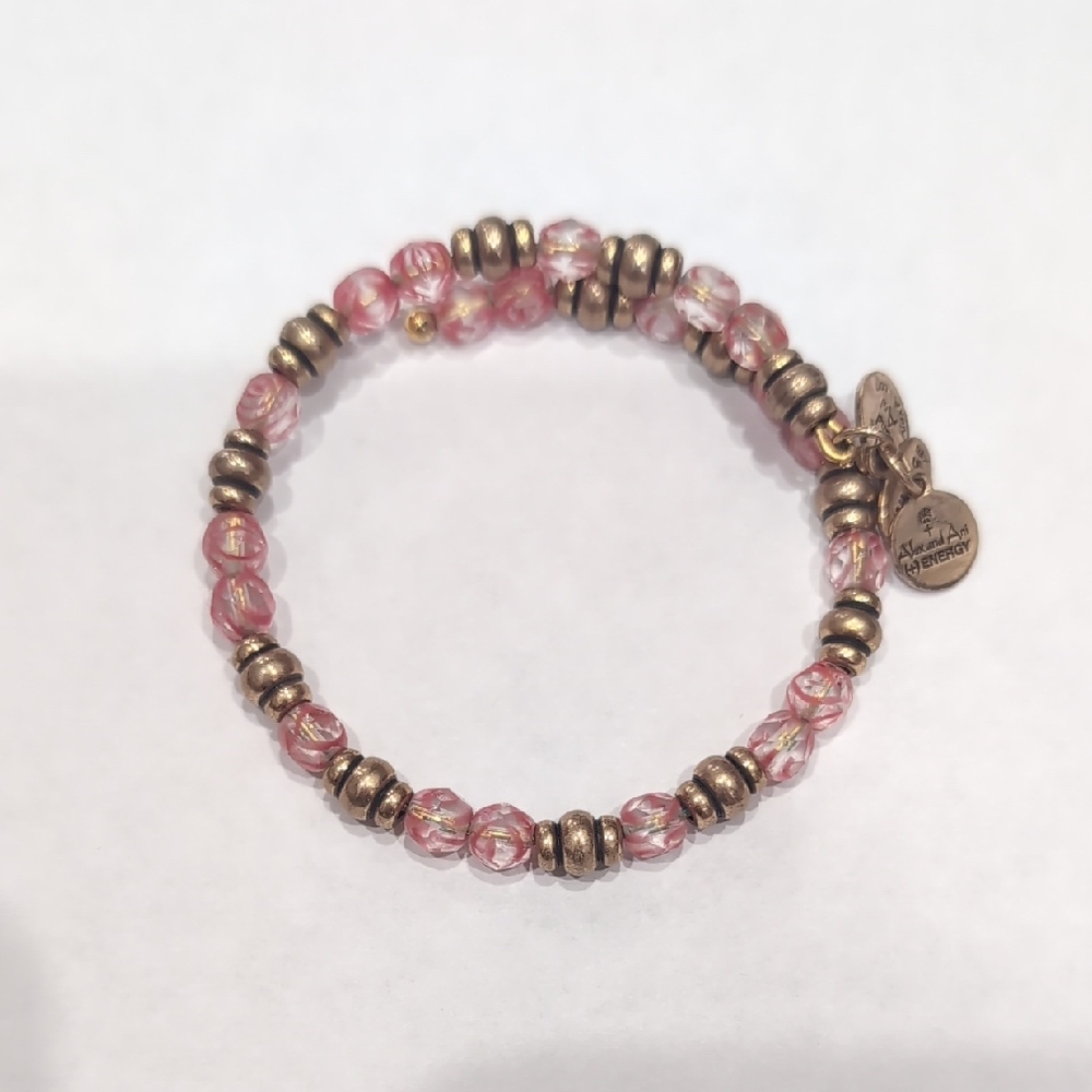 Alex and Ani Pink and Gold Charm Bracelet